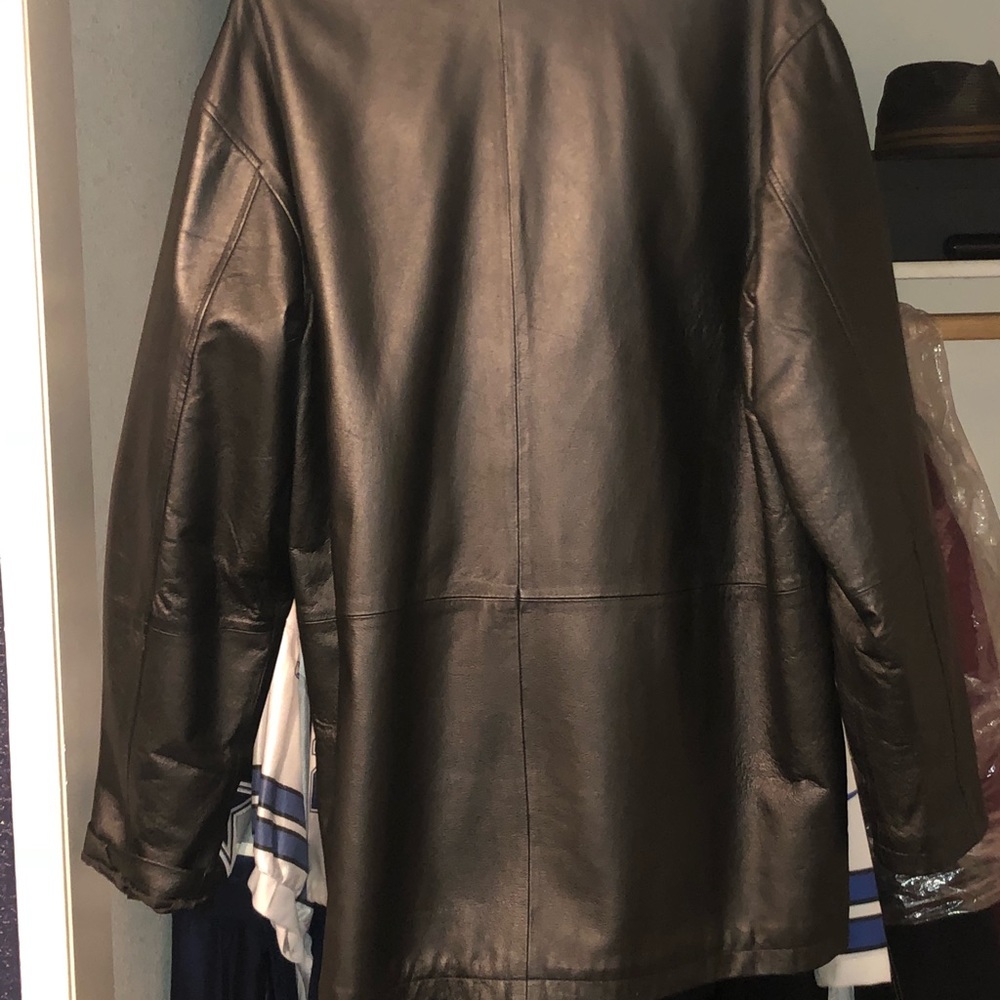 Leather over coat black